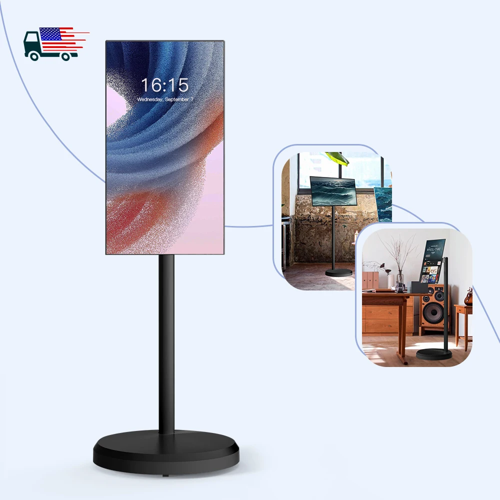 

21,5-дюймовый портативный смарт-телевизор 64 ГБ для дома, бизнеса и игр, Android TV, сенсорный монитор, смарт-телевизоры