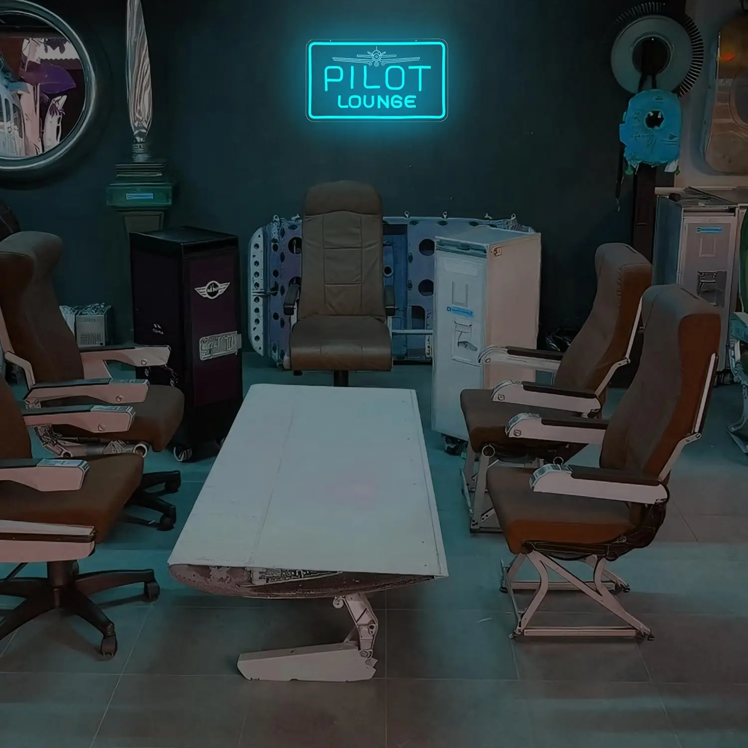 Pilot Lounge Airplane LED Neon Sign USB Powered Neon Light Wall Hanging Lamp For Man Cave Bar Club Home Wall Decor Party Gift