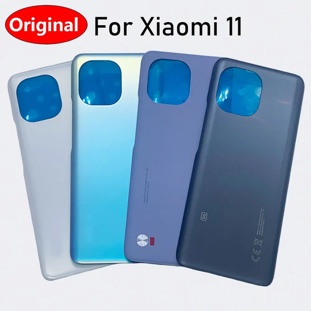 For Xiaomi Mi 11 5G M2011K2C, M2011K2G Back Glass Battery Cover New Mi11 Eleven Rear Door Housing Case With Adhesive