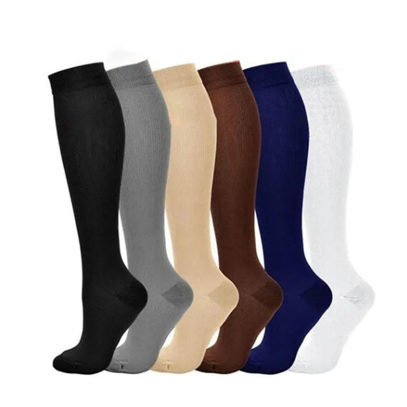 Compression Stockings Blood Circulation Promotion Slimming Compression Socks Anti-Fatigue Comfortable Solid Color Socks 1pair