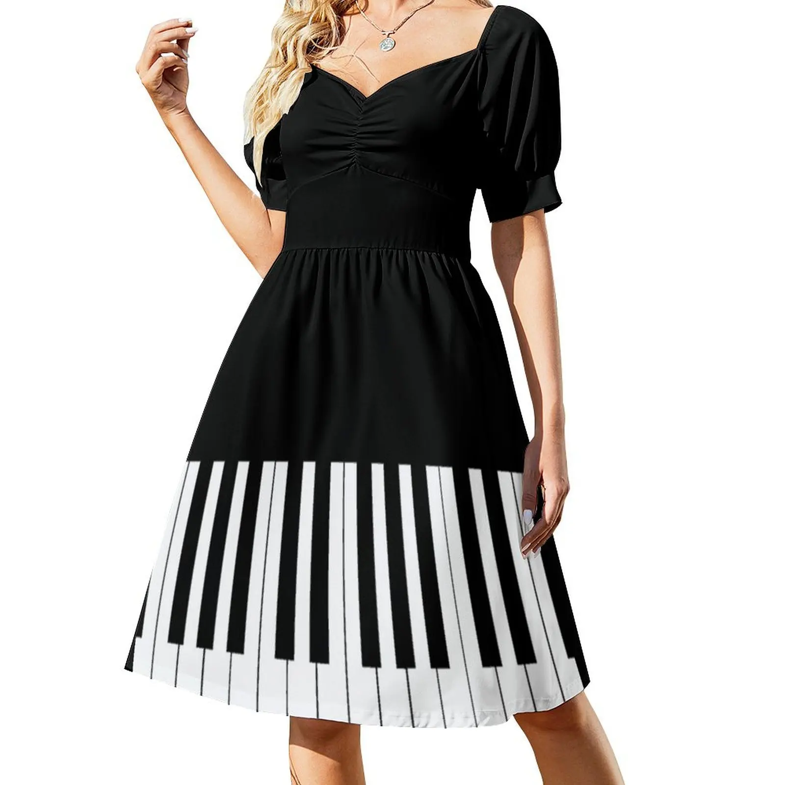 Musician Piano Keys Cell Phone Case Cover Short Sleeved Dress dresses with long sleeves Party dresses Women's dress Dress