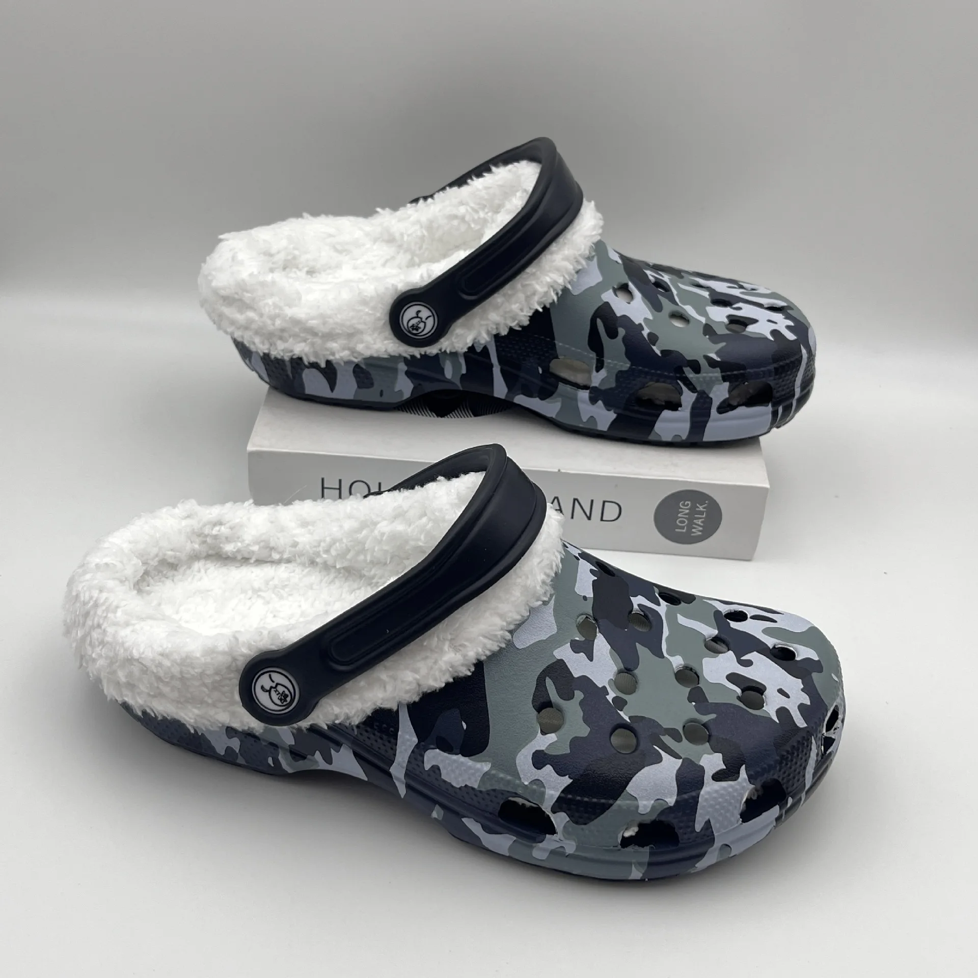 winter velvet new star hole shoes flat men wear comfortable stepping on shit feeling non-slip soft bottom bag head slipperswomen view 6