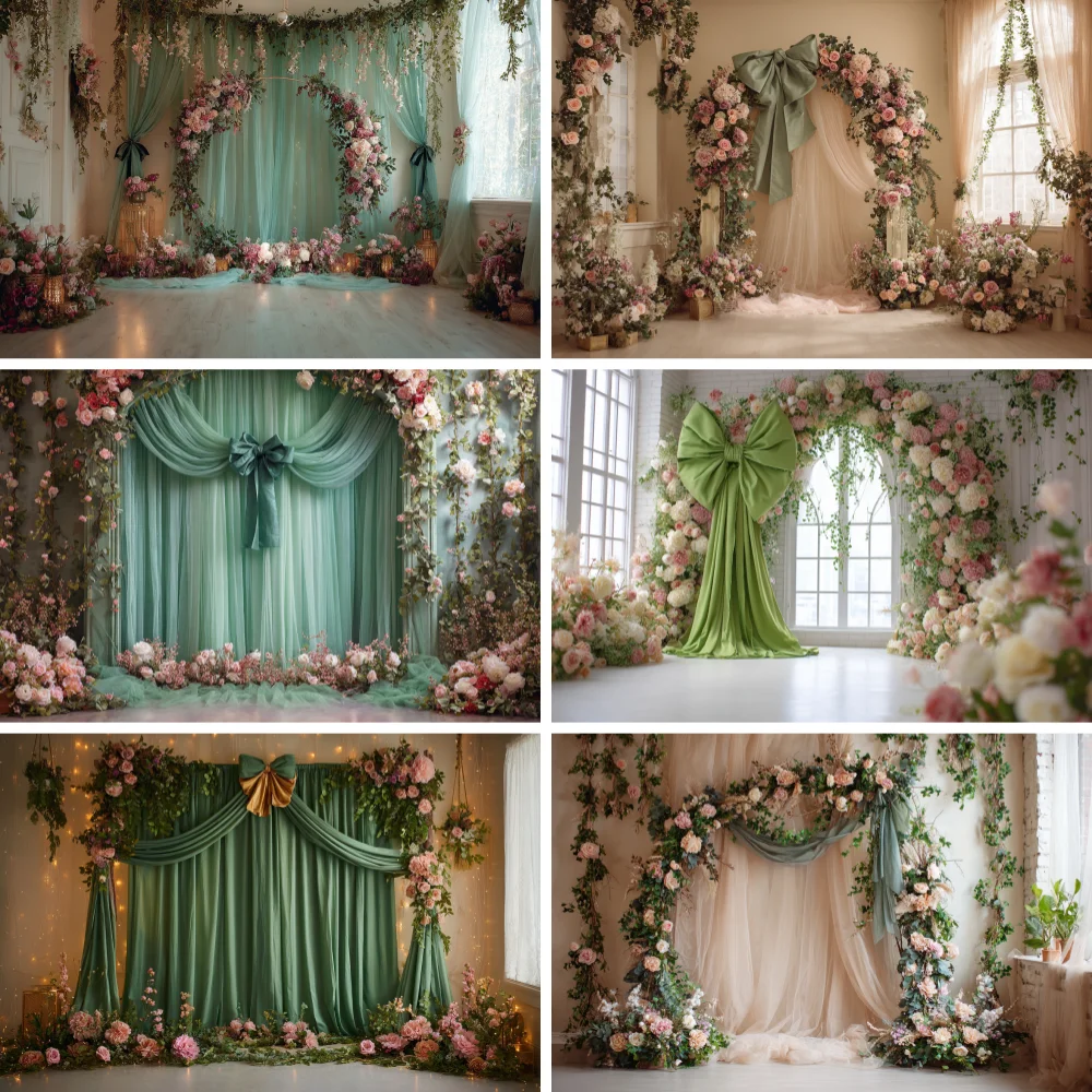

Photography Background Interior GreenScreen Arch Boho Floral Birthday Wedding Maternity Portrait Decor Backdrop Photo Studio