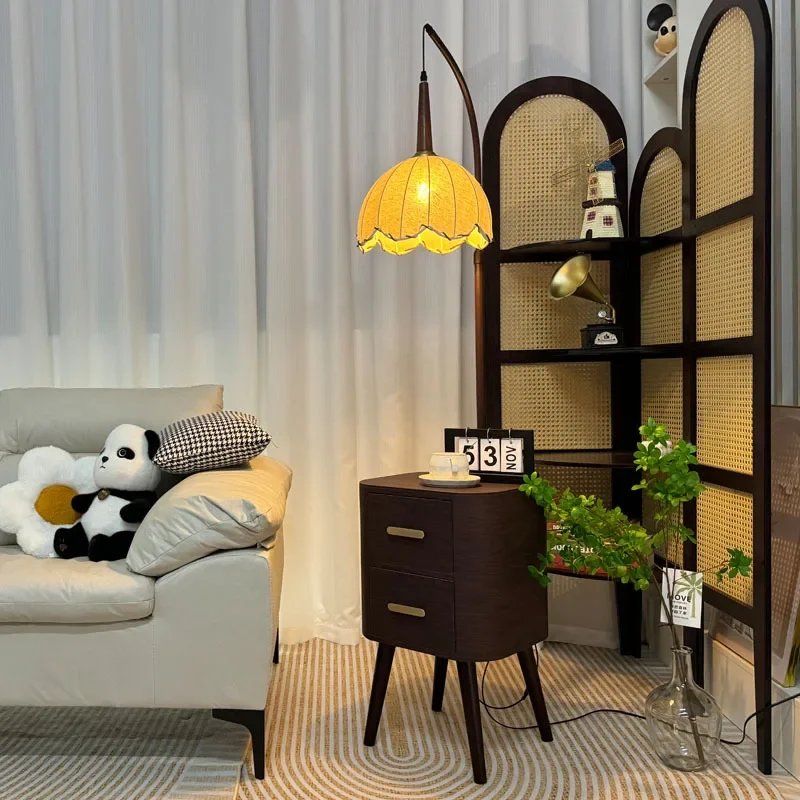 Medieval, floor lamp, bedroom, bedside table, integrated, solid wood, storage, coffee table