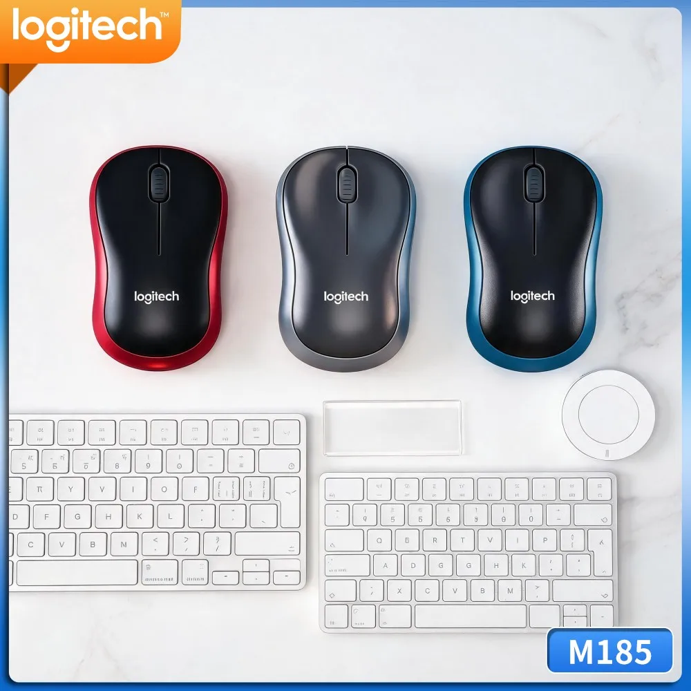 Logitech M185 No Fuss Wireless Mouse, Quick Pairing, 3 Buttons, 1000 DPI Tracking, Suitable For Office Document Processing