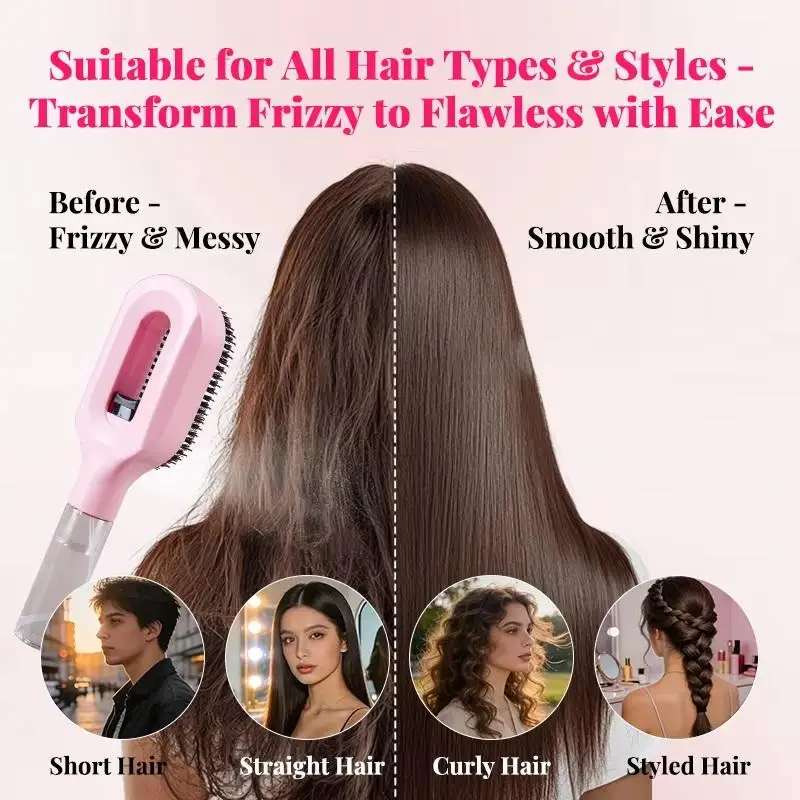 Anti-tangle Scalp Massage Detangler Spray Brush Refillable Bottle for Wet Dry Hair Women Men Salon Care Use