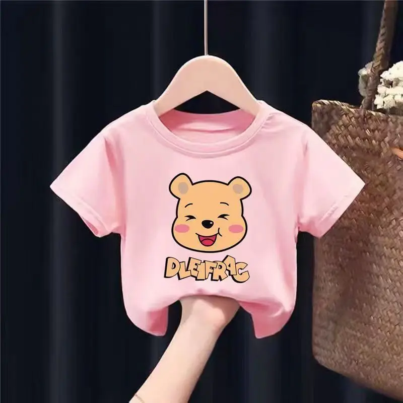 

Disney Pooh Bear new style for boys and girls, soft, comfortable, casual, versatile, cute and fashionable printed short sleeves
