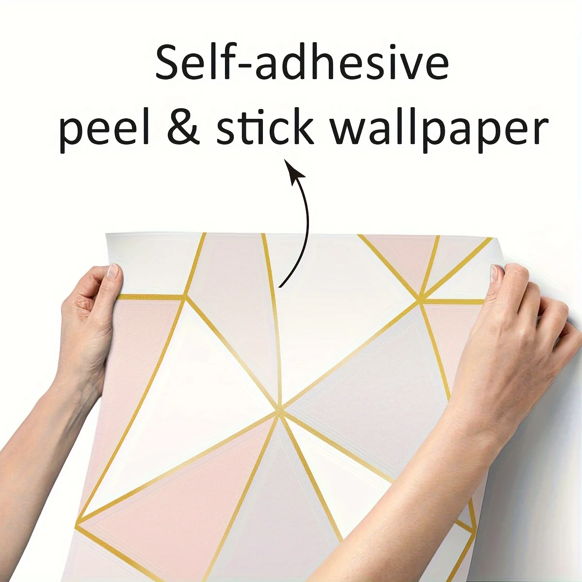 1PC Pink Gray White Triangle Geometric Splicing Line Simple Pattern Design Thickened Moisture Resistant Waterproof Wallpaper
