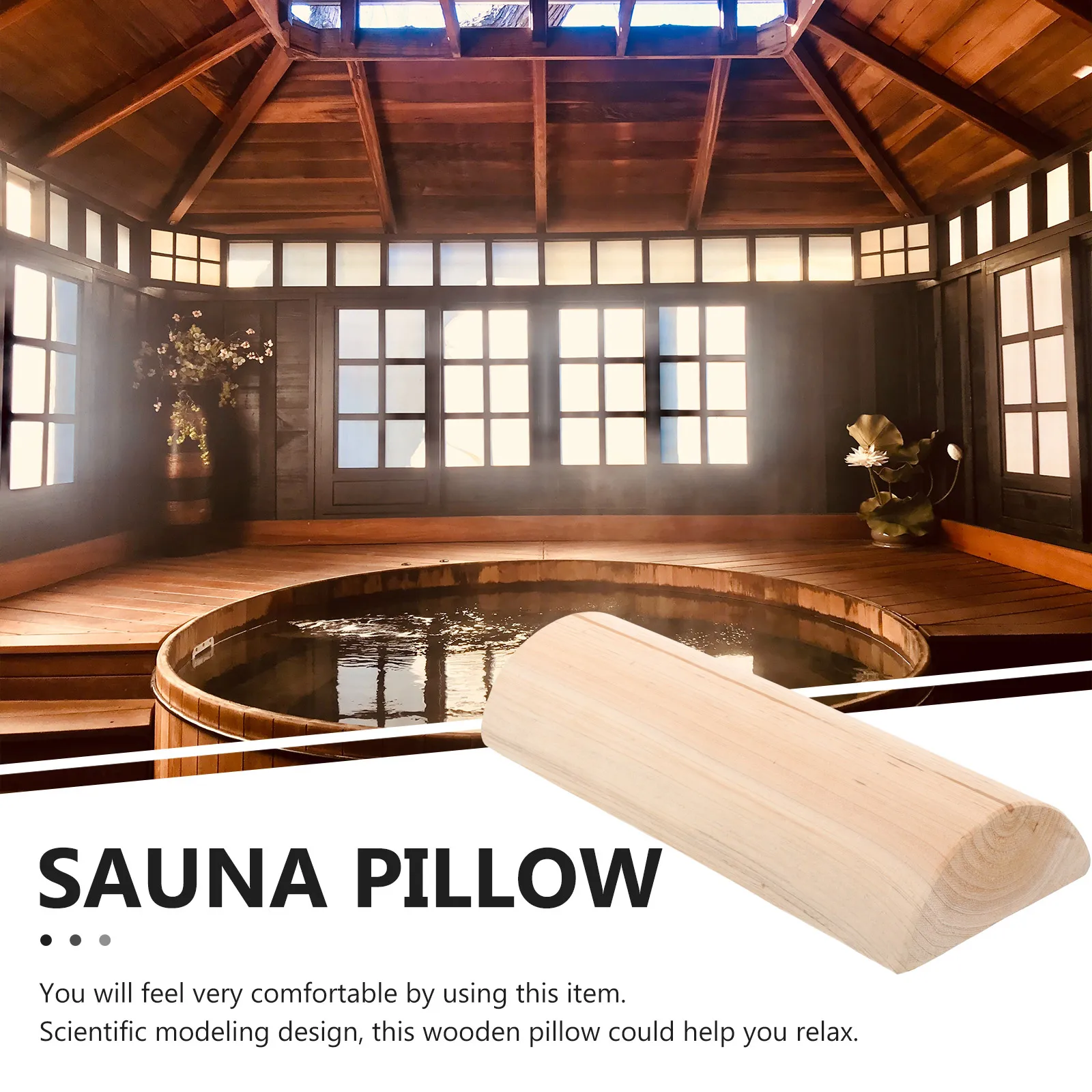 

Wooden Cervical Neck Support Sauna Shoulder Ergonomic Design Smooth Surface Wear-Resistant Lumbar Massage Pillow Sweat Steam