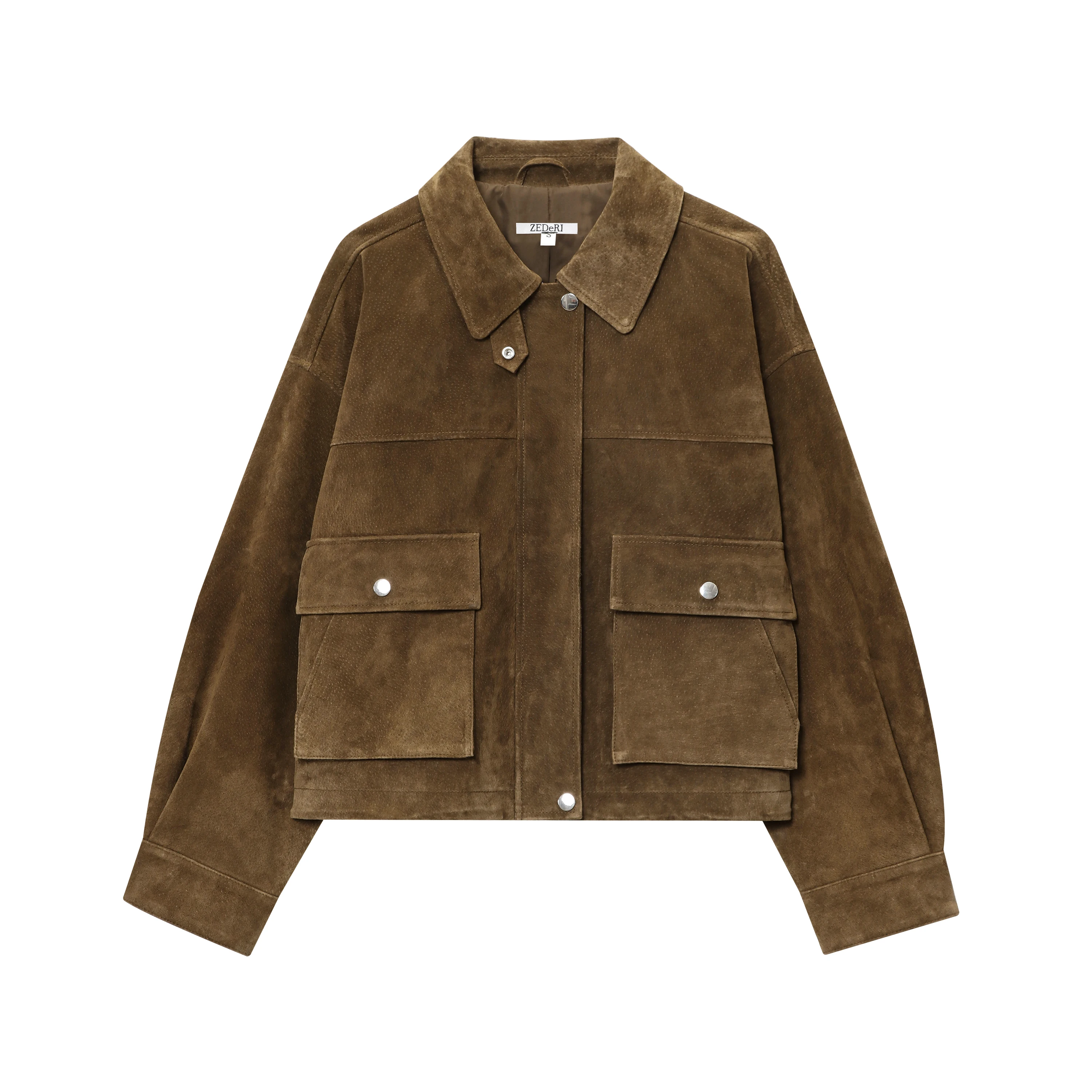 

Women's clothing autumn new products, versatile and fashionable European and American style leather pilot jacket