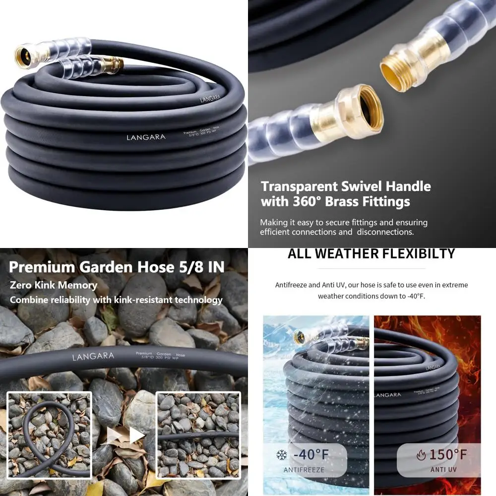 

Сверхмощный садовый шланг премиум-класса длиной 50 футов с диаметром 5/8, рабочим давлением 300 фунтов на квадратный дюйм, взрыв 1000 фунтов на квадратный дюйм, устойчив к холодной и горячей воде, T