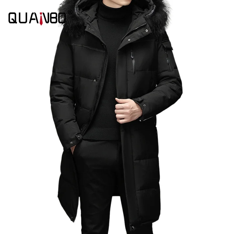 Men\'s Thickened Down Jacket -30 Winter Warm Down Coat 2022 New Men Fashion Long White Duck Hooded Down Parkas Plus Size 5XL