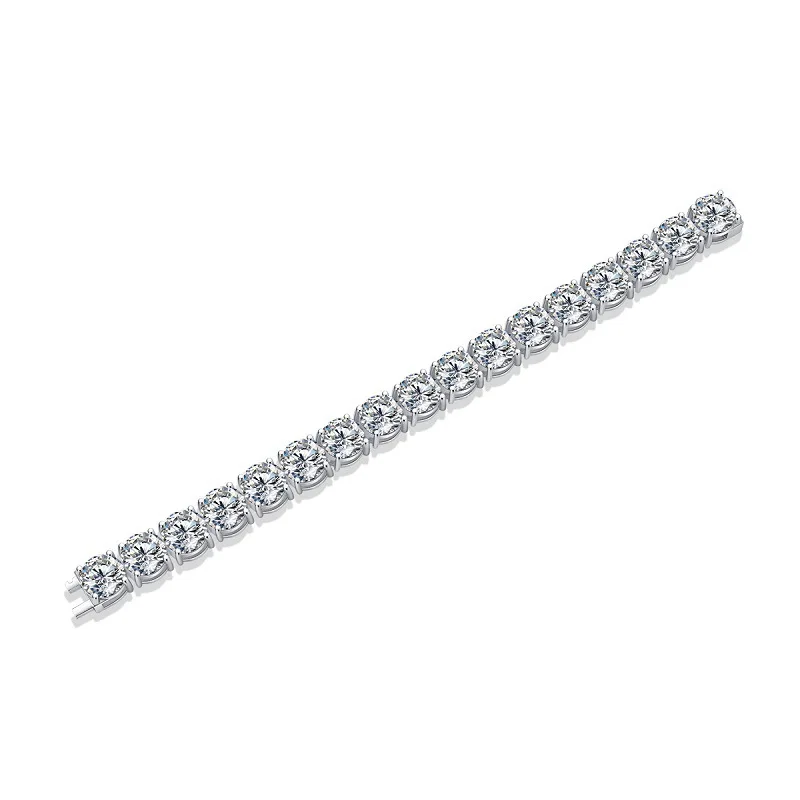 IsRainy Hip Hop Rock 100%925 Sterling Silver Round Cut VVS1 D Real GRA  Moissanite  Diamonds Tennis Chain Bracelets Fine Jewelry