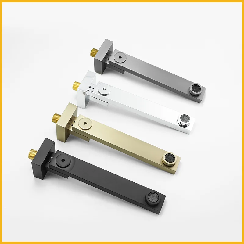 Imagem -06 - Torneira de Bacia de Latão de Parede Redondo e Quadrado Torneira de Banheira Giratória de Ouro Escovado Torneira de Lavatório de Banheiro em Casa Varanda