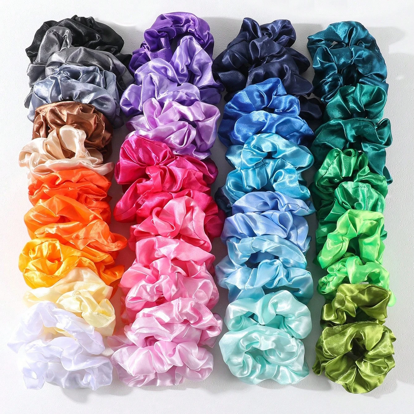 20/30/50/60/80/90/120/150 قطعة النساء موضة الساتان Scrunchies مرونة العلاقات الشعر سلس ذيل حصان العصابات الشعر فتاة إكسسوارات الشعر