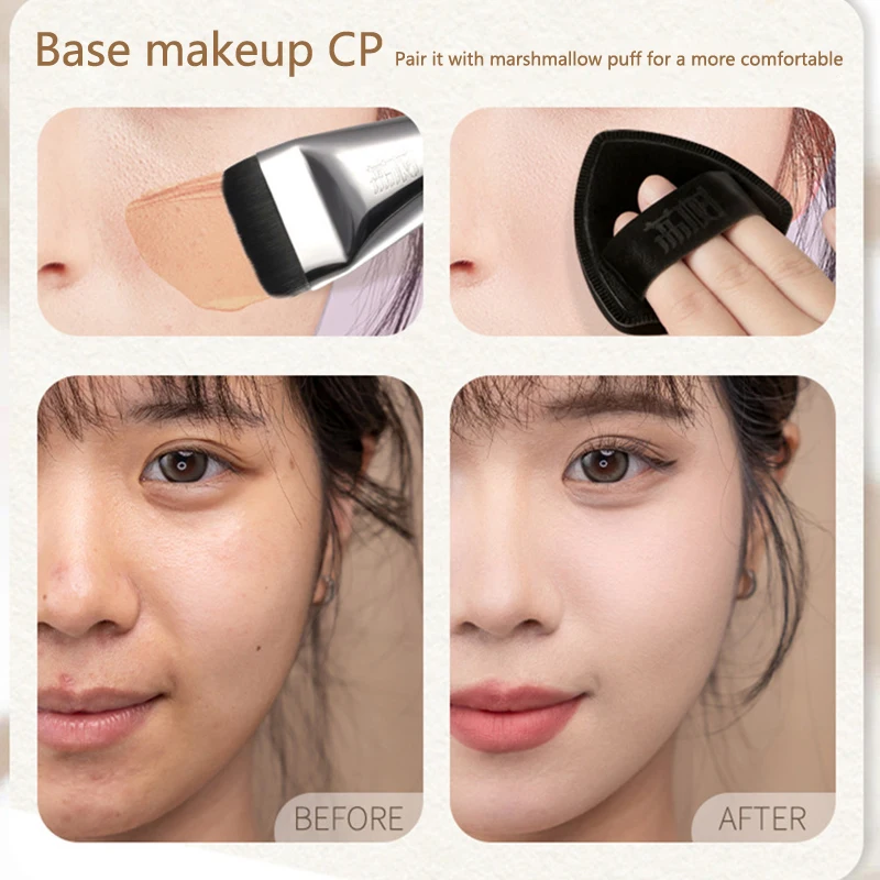 Pincéis de maquiagem para creme de base, pincel de base de uma palavra, leve e fino, pincel de contorno facial, pincel de contorno plano