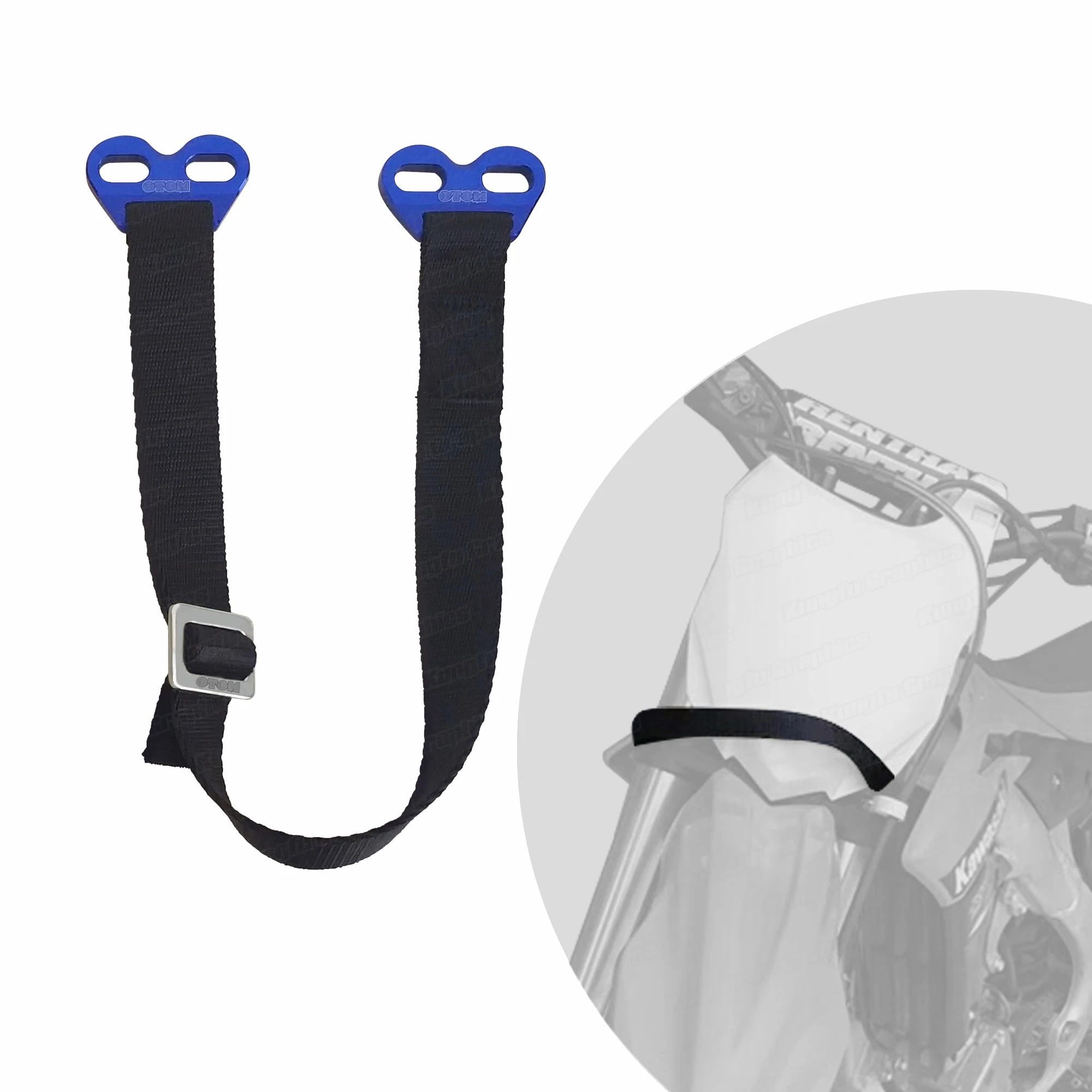 

JY Racing Motorcycle Front Strap Pull Sling Adjustable Belt for KTM EXC SX Yamaha WR YZF WRF Motocross Enduro Blue