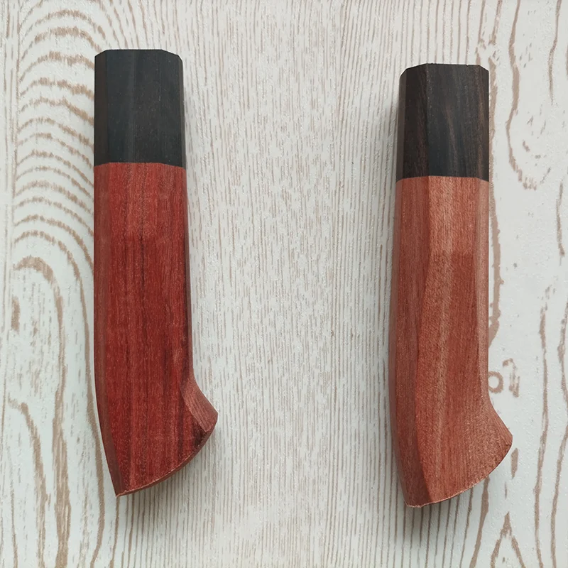 2 Types CNC Custom Natural Solid Wood Material Japanese Style Kitchen Knife Octagonal Wood Handle Scales DIY Making Accessories