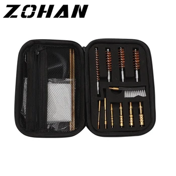 Zohan 16個ユニバーサルガンクリーニングキットバレルブラシツールフィットほとんど口径拳銃22 357 38 9ミリメートル40 44 45ピストルアクセサリー