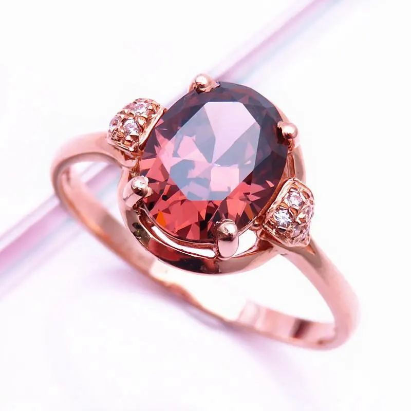 

Ele 585 Gold Ring for Women Faionable Luxury Design Premium Quali Sli Gift Fre Outfit Copper Metal Oval ape