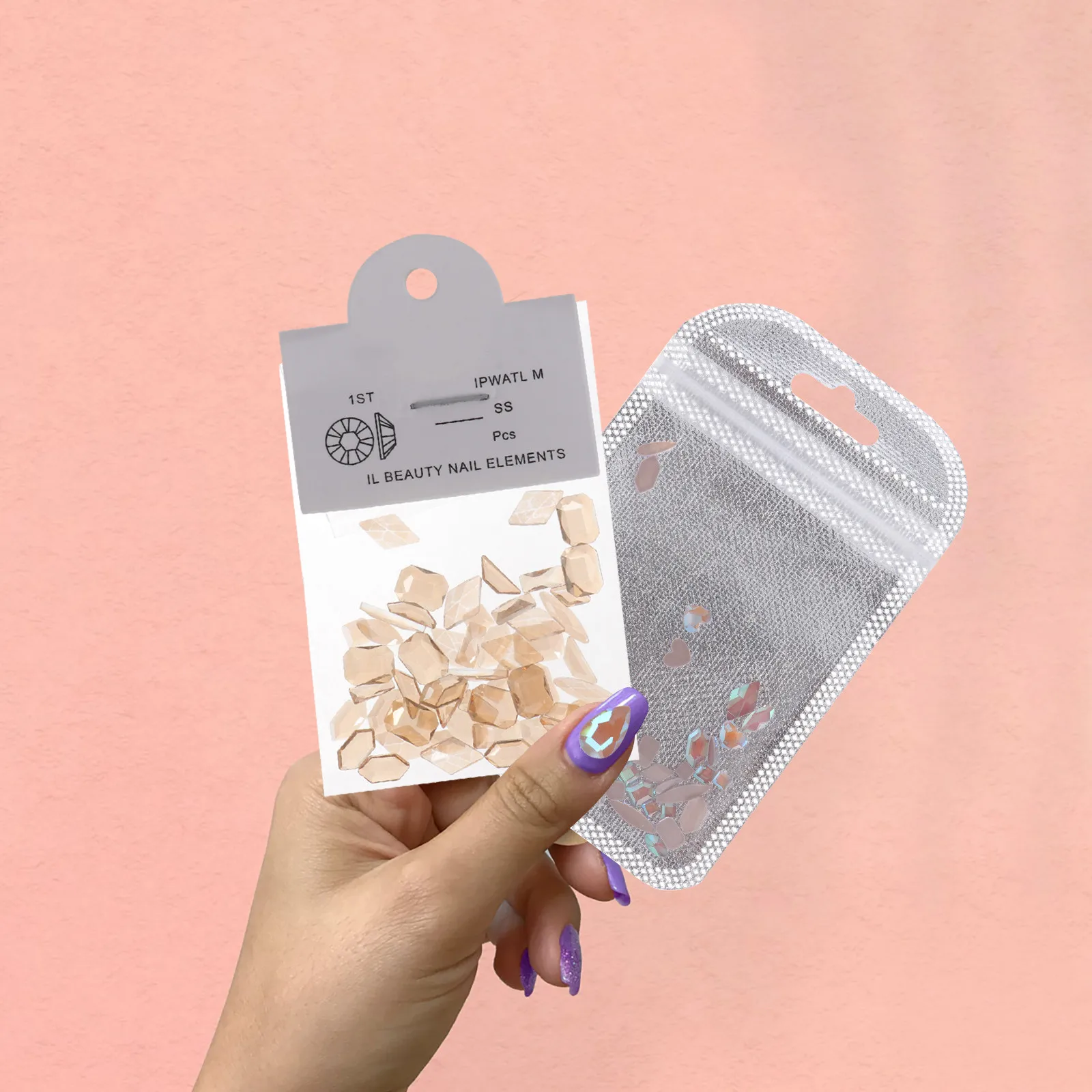 عبوتان من أحجار الراين المسطحة لتزيين الأظافر، إكسسوارات تزيين الأظافر بنفسك