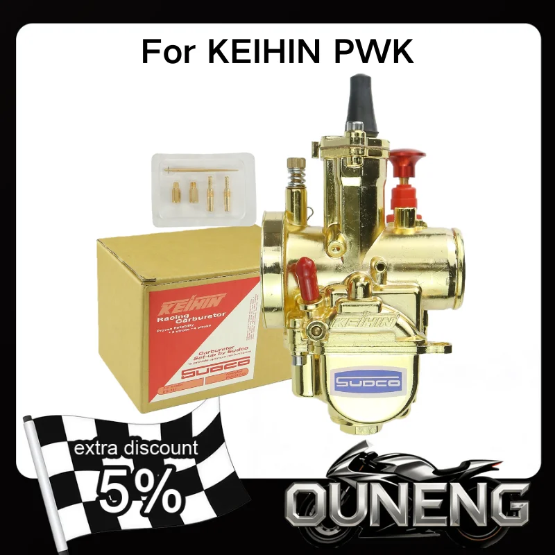 For KEIHIN PWK28 30 32 34MM 50cc-250cc 2T 4T Motocycle ATV Quad Go Kart Dirt Bike Gold High Speed Adjustable Electroplating Carb