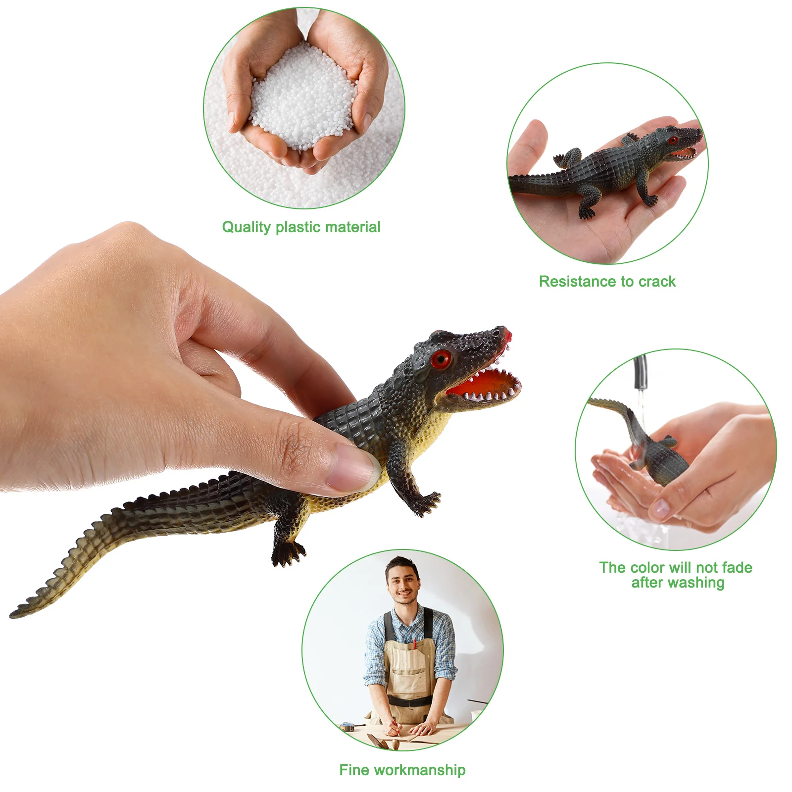 4 Pcs Simulated Crocodile Toy Animal Cognitive Toys Alligator for Kids Models Mini Simulation Pvc Figures