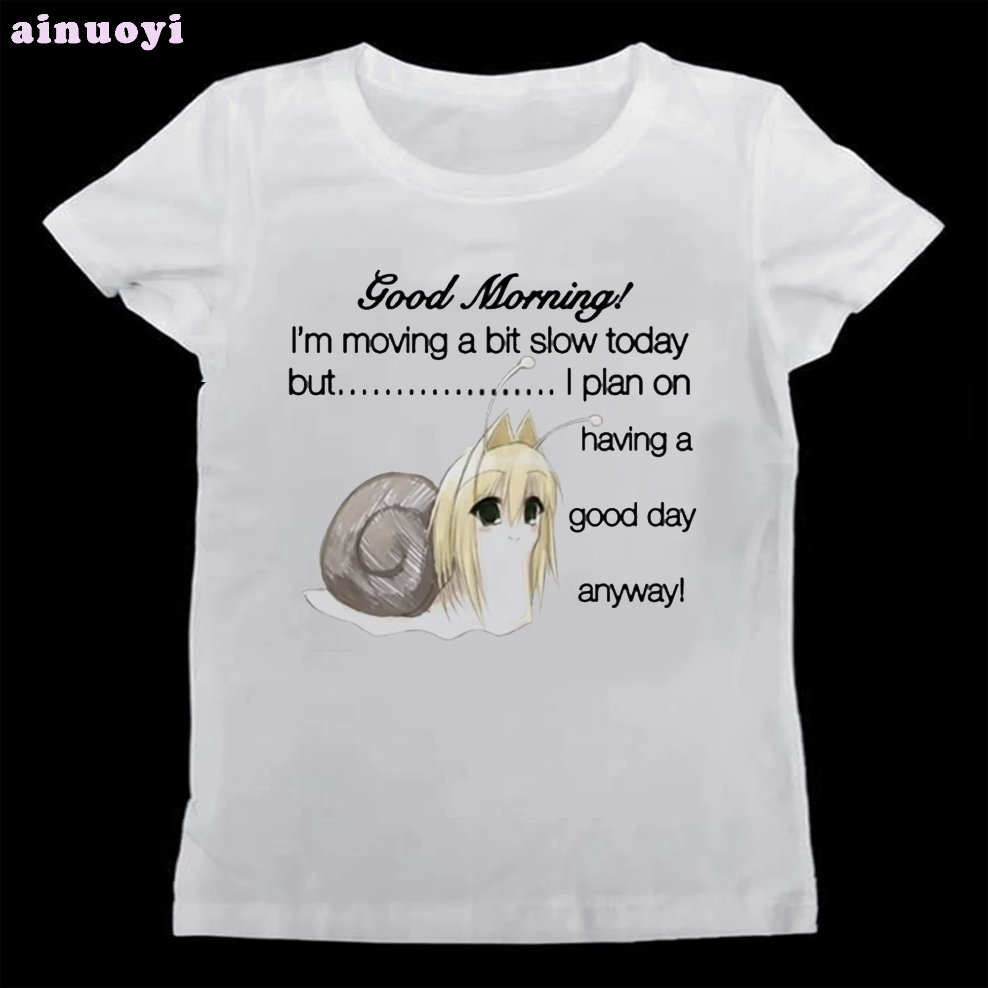 Summer Goth Clothing - Kaos Wanita Motif Snail Girl Estetik