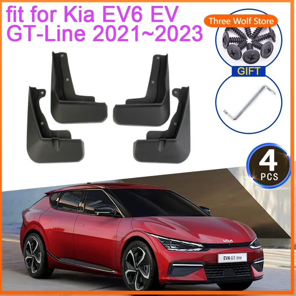

4Pcs Mud Flaps for Kia EV6 GT-Line GT CV 2022 2023 Accessories Mudguards Fender Front Rear Wheels Splash Guards Auto Car Stying