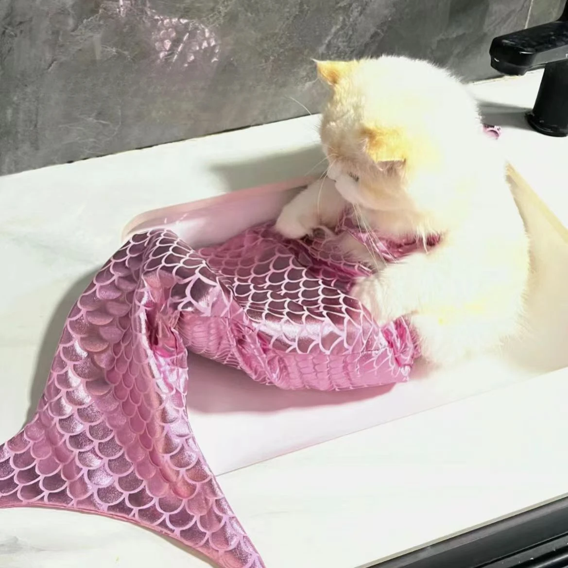 

Pet Mermaid Look Funny Clothes Dog Cat Wear Costume Props Man Fish Tail Bar Clothes Cats Clothes Cat Dress