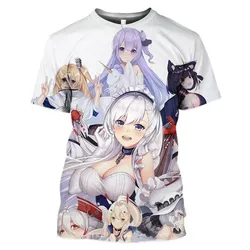 Azur Lane T-Shirts Anime Game Beach Sexy Girls 3D Printed Streetwear Men Women O-Neck Oversized T Shirt Harajuku Kids Tees Tops