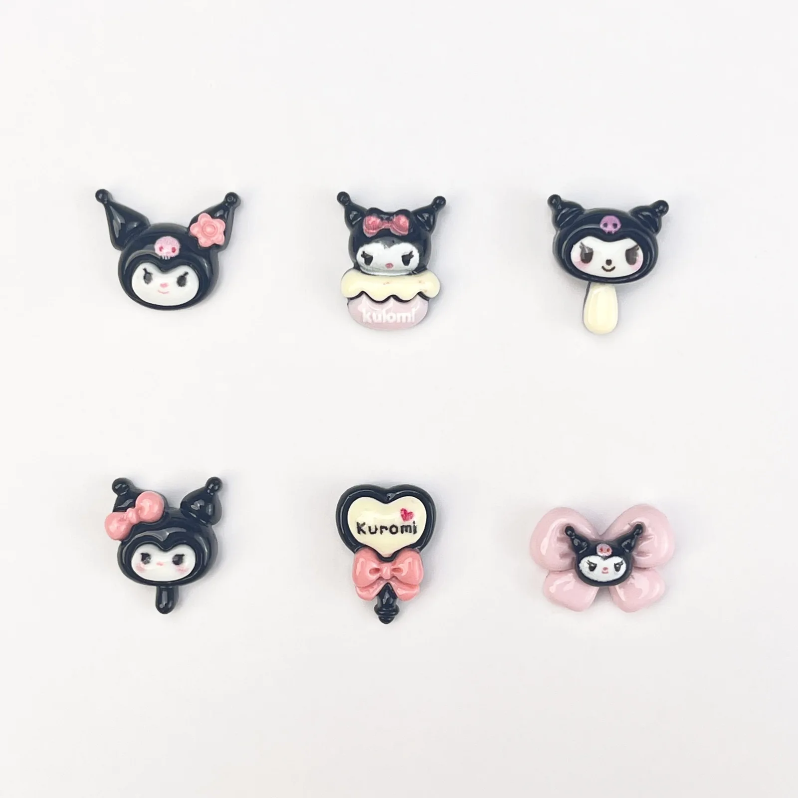 20Pcs New Kuromi Cartoon Nail Accessories Cute 3D Love Bow Festival Girl Gift DIY Nail Charm