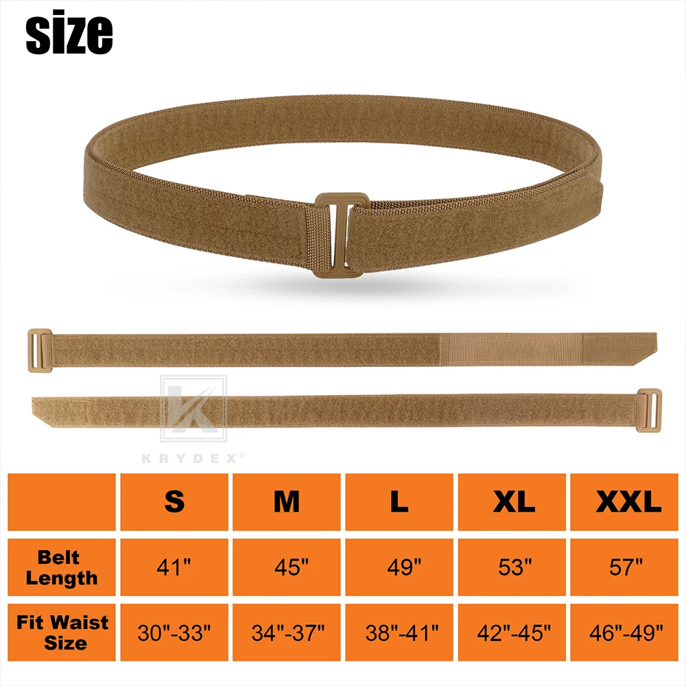 KRYDEX Tactical EDC Belt Hook & Loop Inner Belt 1.5\