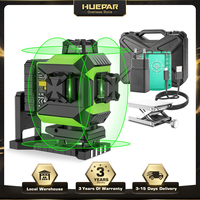 Huepar 16 Lines Laser Level Self-leveling 4D Green Beam Cross Line Tiling Floor Laser Tool 2x360 Horizontal/Vertical Laser Lines