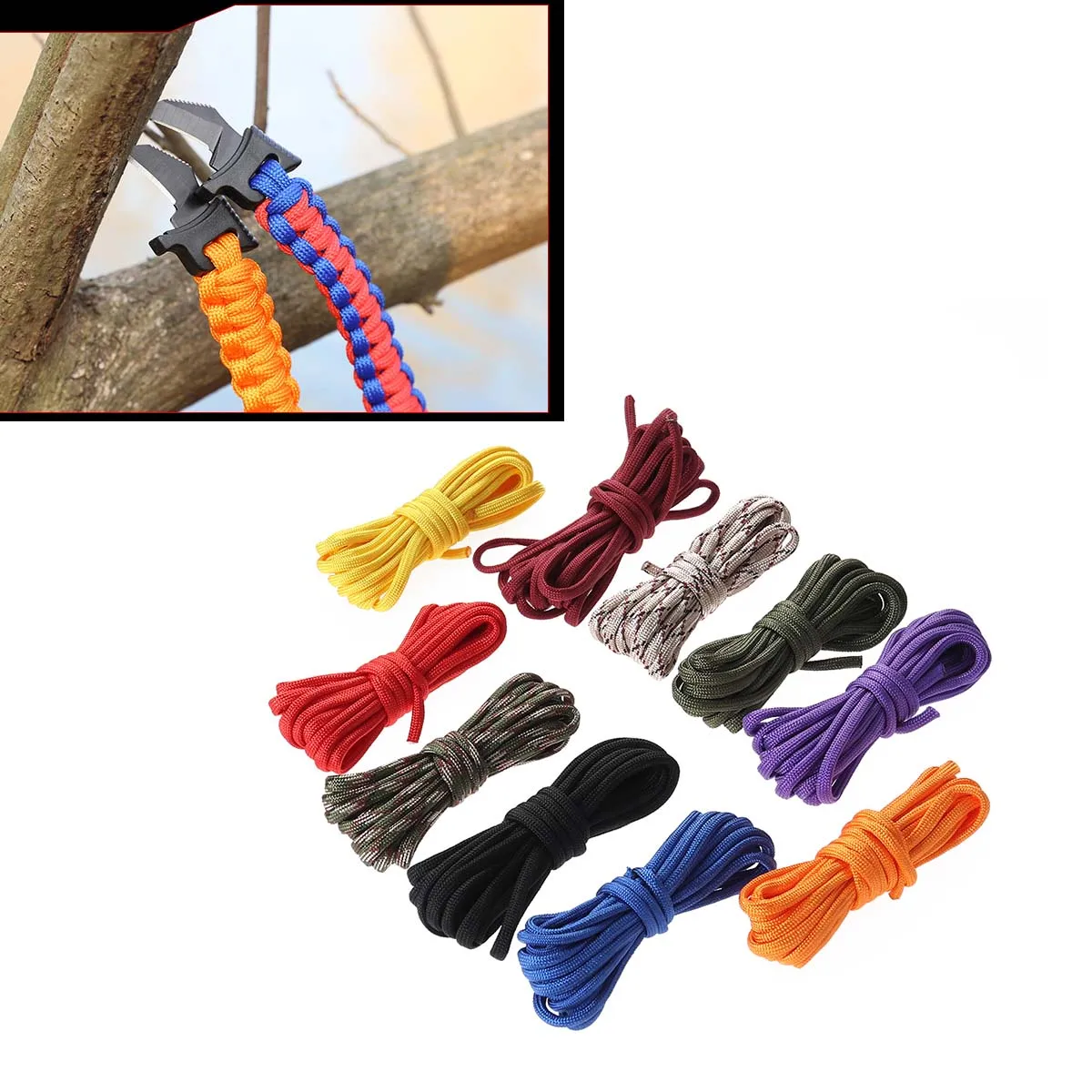 

10 Pcs Cordelette Climbing Rope Rock Survival Ropes Hiking 10mm 2mm Paracorde Parachute Umbrella Strap
