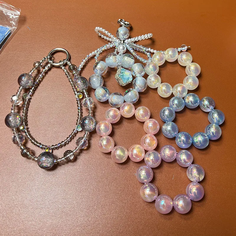 50PCS 8-16mm Pearlescent Acrylic Luminous Beads