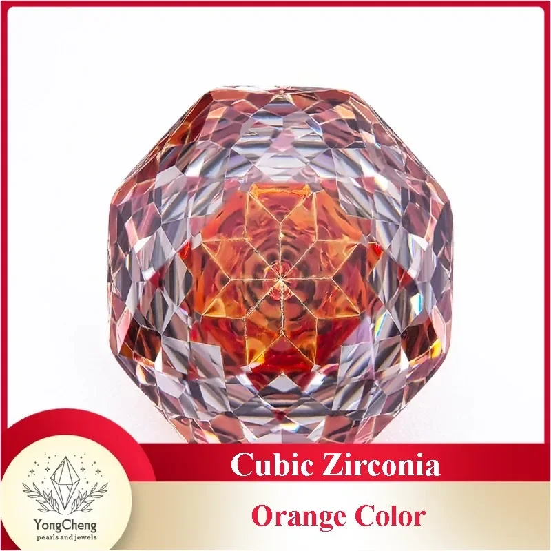 Wholesale and Retail Cubic Zirconia Special Rose Cut Orange Color Gemstone Bead  for Diy Advanced Jewelry Rings Earrings Making