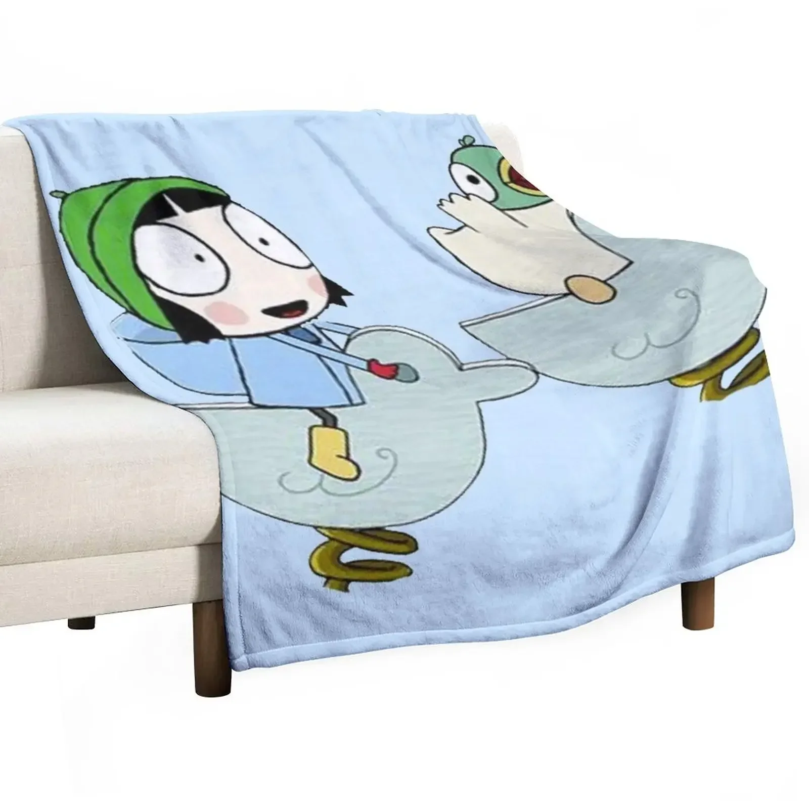 Sarah and duck Throw Blanket Decoratives Shaggy Blankets