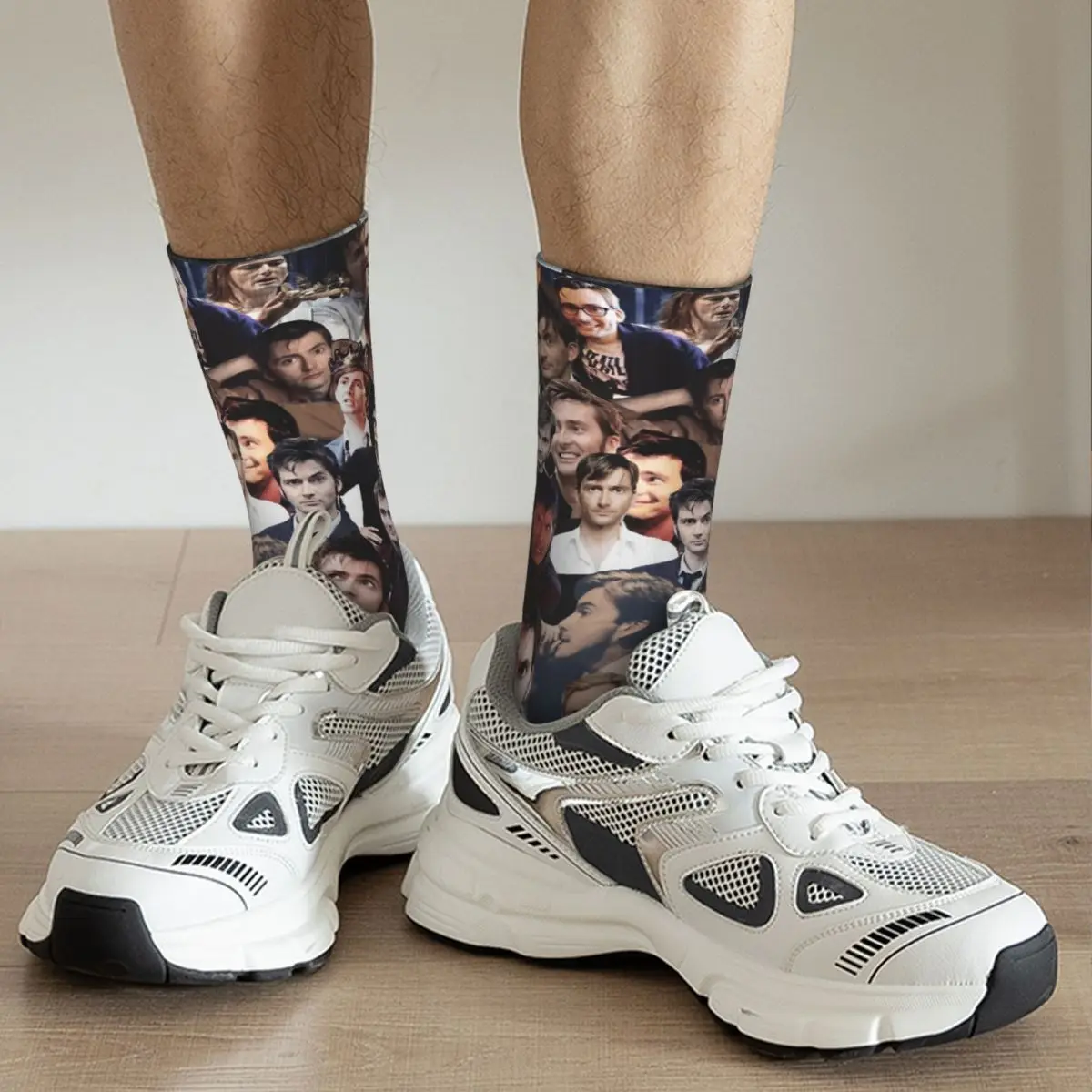 Harajuku Female Socks Retro David Tennant Collage Merch Soft Funny Actor Sport Socks All Seasons