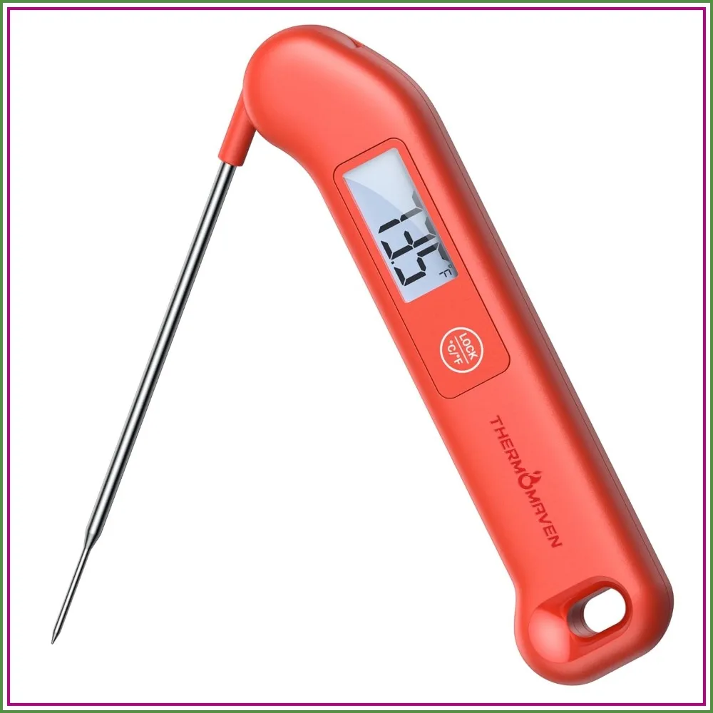 Instant Read Meat Thermometer, ±0.5℉ Accuracy, Waterproof, Backlit Display, Motion Sensing, for Cooking Grill