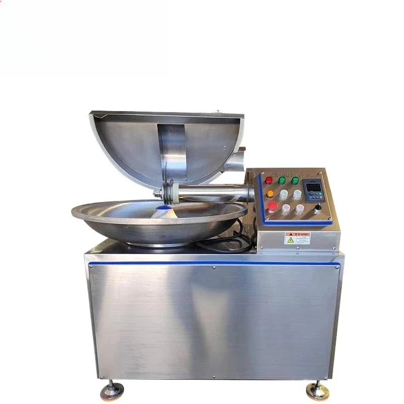 Small sausage vacuum 125L bowl cutter chopper stainless steel blade automatic operation 380 volts voltage meat processing