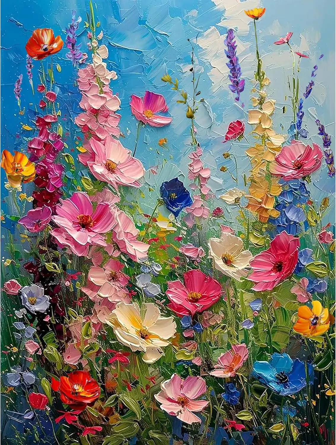 

Wild Flowers Paint by Numbers Kits for Adults - DIY Oil Painting, 16x20in Canvas, Home Decor Gift