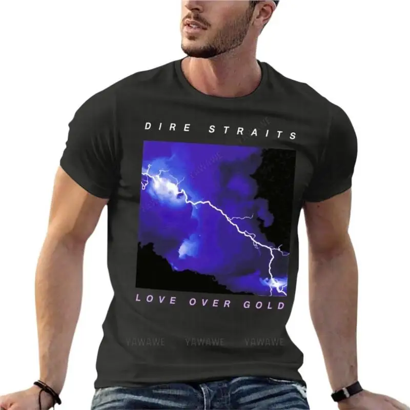 Dire Straits - Love Over Gold Oversize T Shirt Printed Mens Clothing Short Sleeve Streetwear Big Size Tops Tee