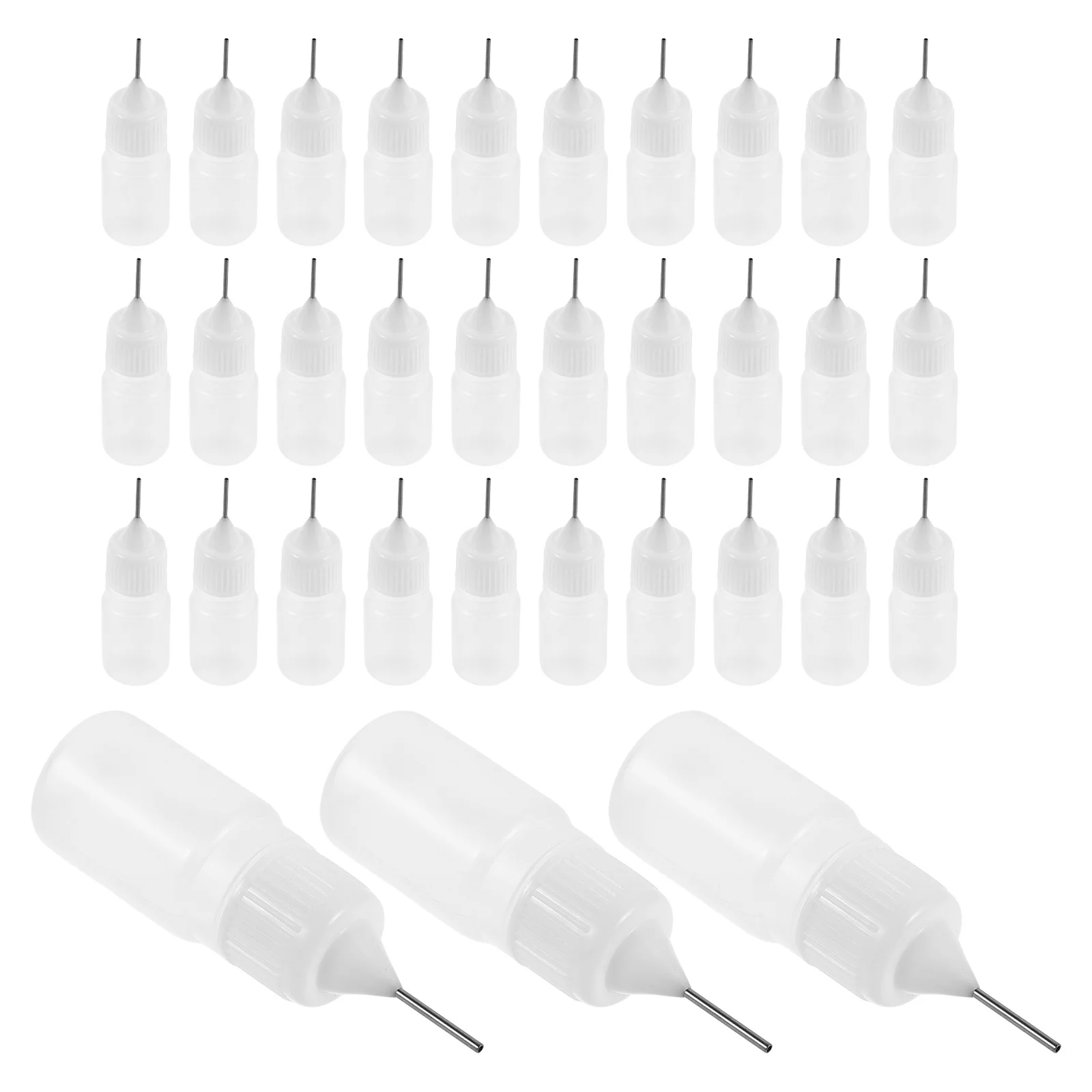 50 szt. Przezroczystych butelek z klejem rzemieślniczym 5 ml z precyzyjnym aplikatorem do wyciskania, do DIY, quillingu, zdobienia paznokci i precyzyjnego malowania.