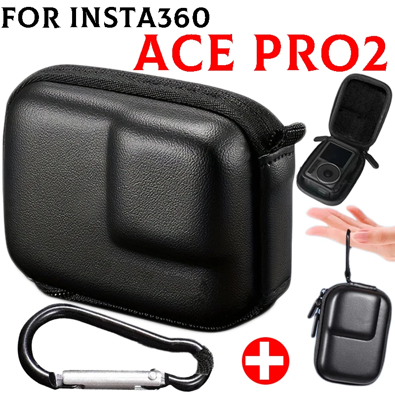 Anti-lost Waterproof Storage Bags with Carabiner for Insta360 Ace Pro2 Sturdy Hard Shell Protective Case for Insta360 Ace Pro 2