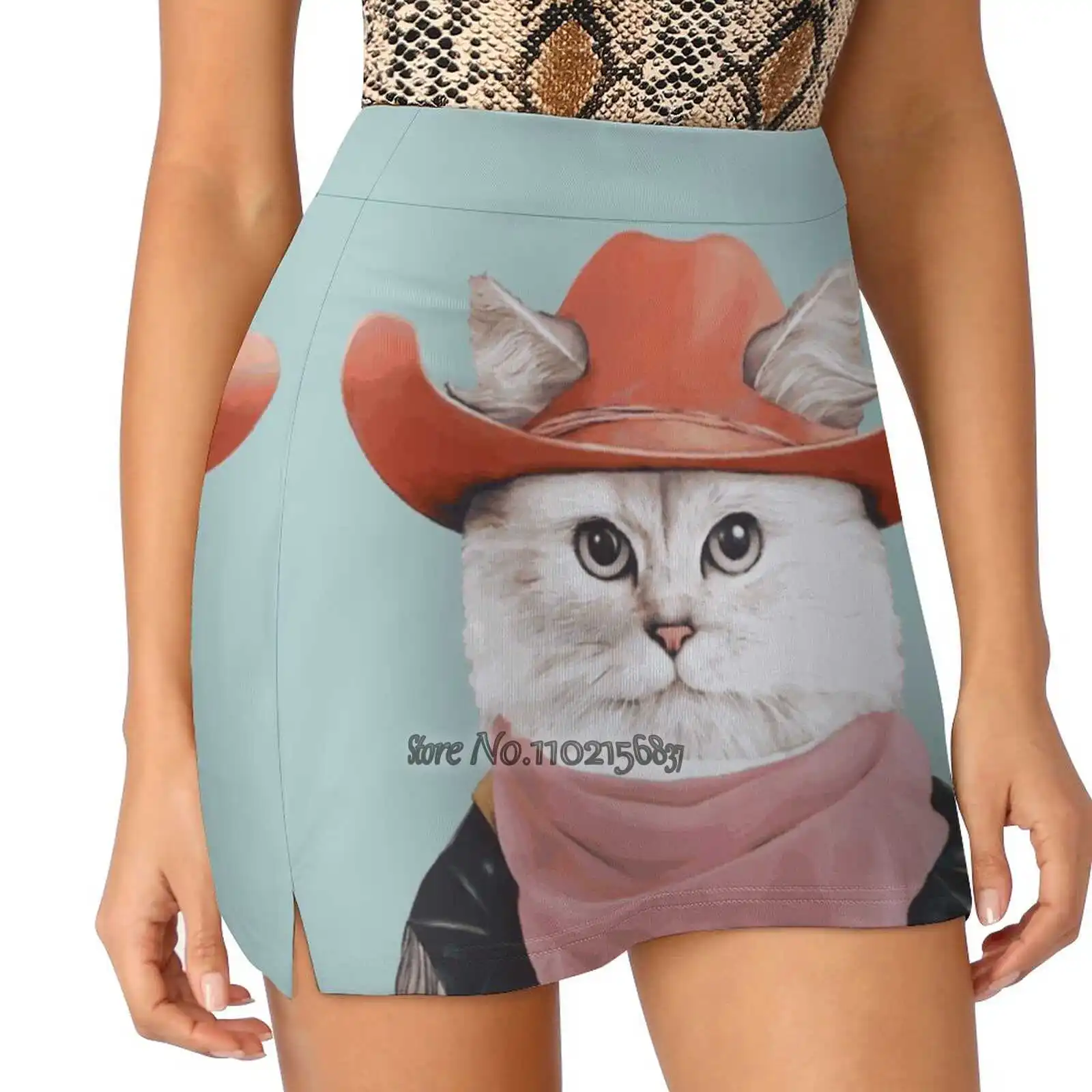 

Rodeo Cat S-4Xl Tennis Skirts Golf Fitness Athletic Shorts Skirt With Phone Pocket Cowboys Cowboy Cat Rodeo Cat Rodeo Clown