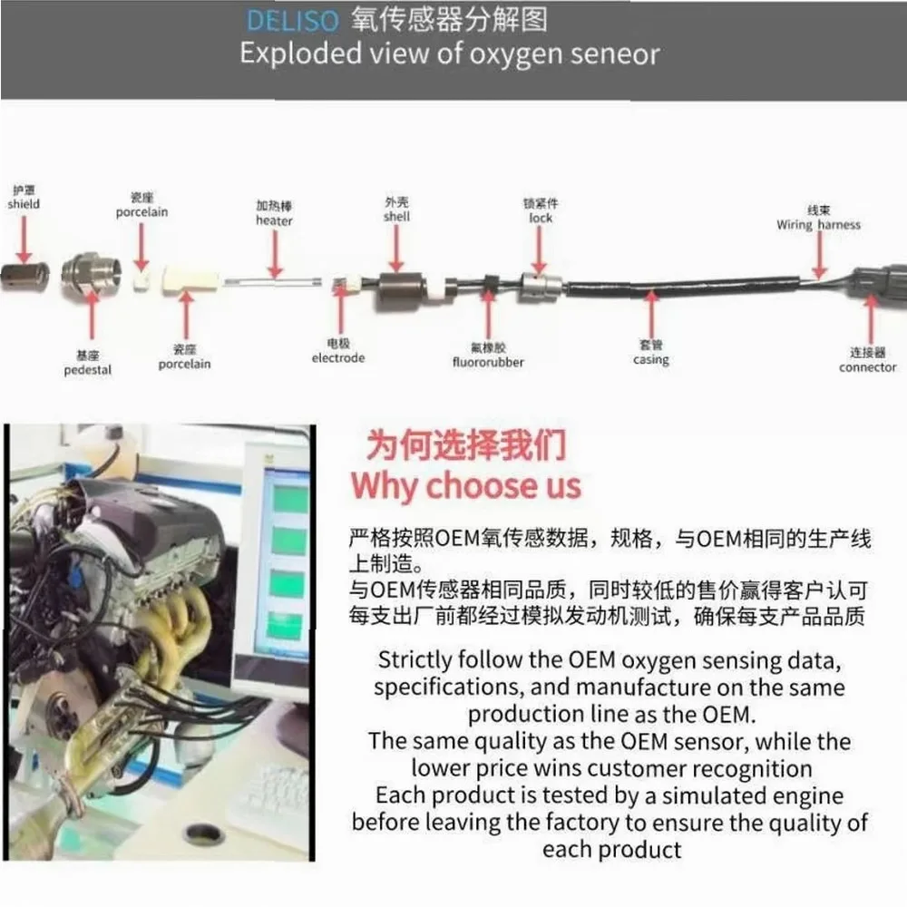 For Mercedes C-Class W203 W204 Oxygen Sensor 0258017483 A0005423100 0005423100 Direct Fit OEM