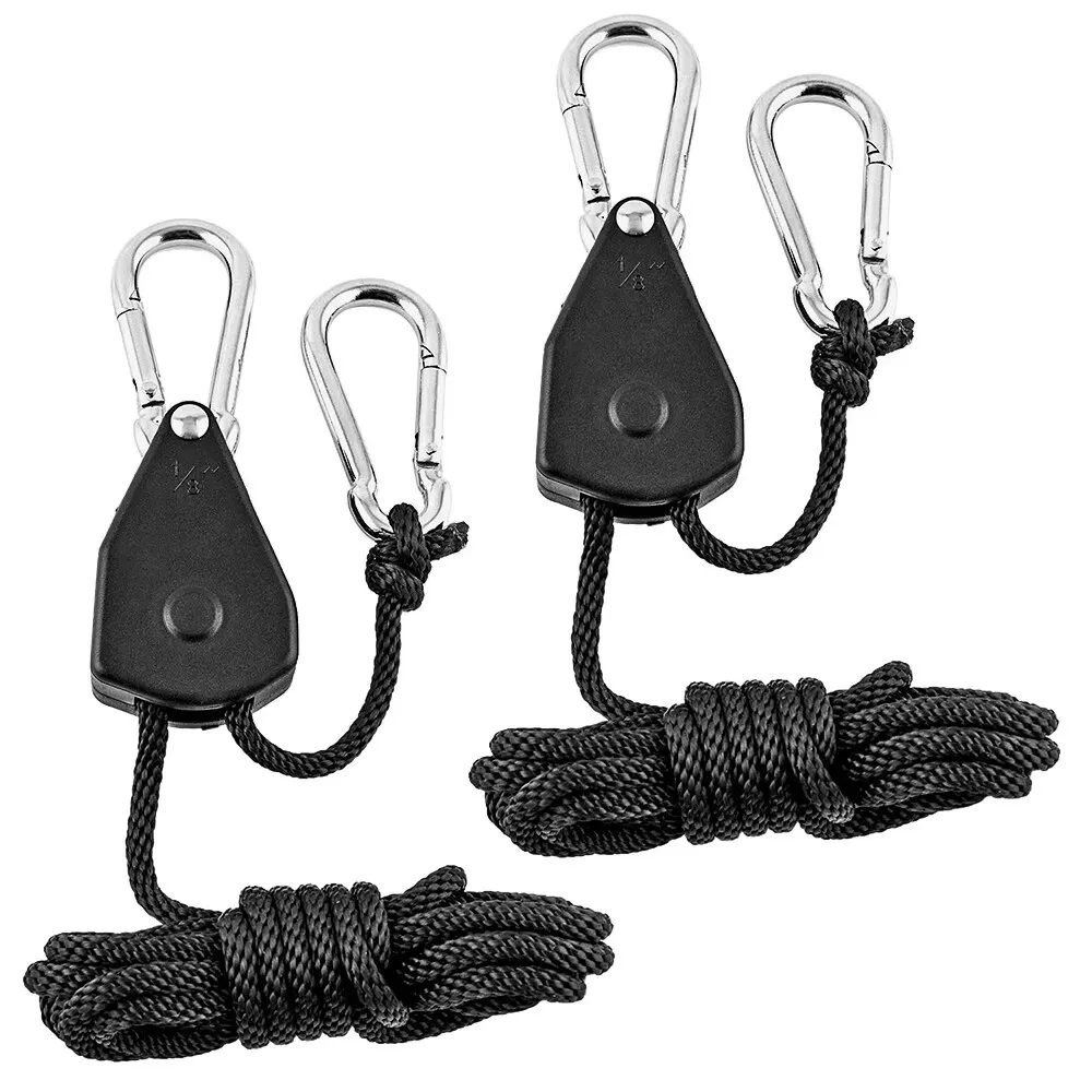 2pcs Adjustable 8inch Reinforced Hangers Hanging Ratchet for Tent Grow Plant Lamp Rope Ratchet Hanger Pulley Hook