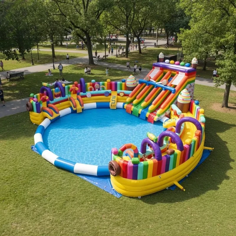Inflatable Water Amusement Park for Commercial Use with Swimming Pool