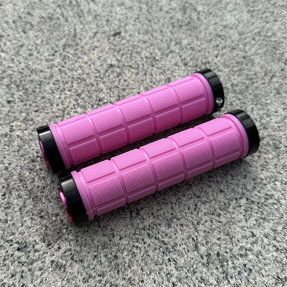 General Purpose Mountain Bike Handle Grips Aluminum Alloy Lock Rubber Non-slip Shock-absorbing Folding MTB Bicycle Grip Parts